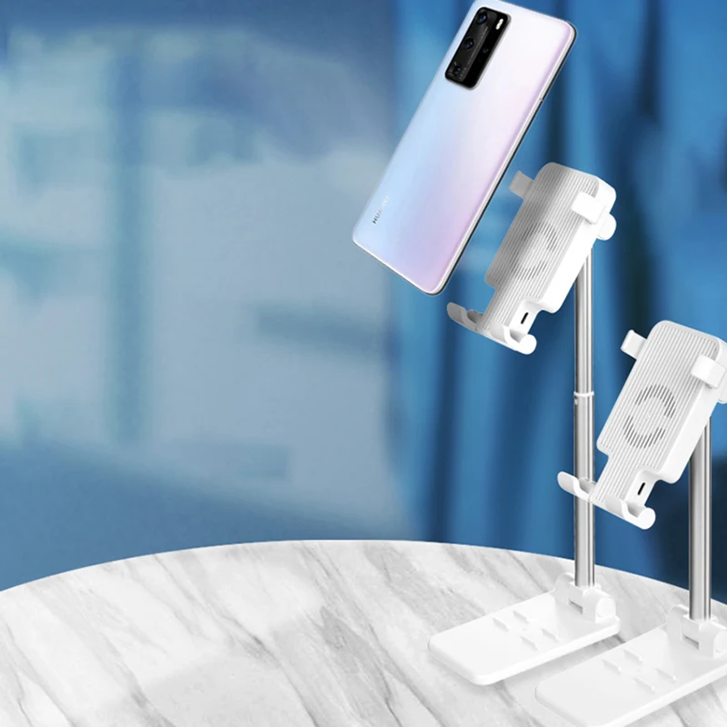 Handy Ständer mit Lüfter, Einstellbare Desktop Telefon Halter Stehen, Faltbare, kompatibel mit Alle Handys Android Tabletten