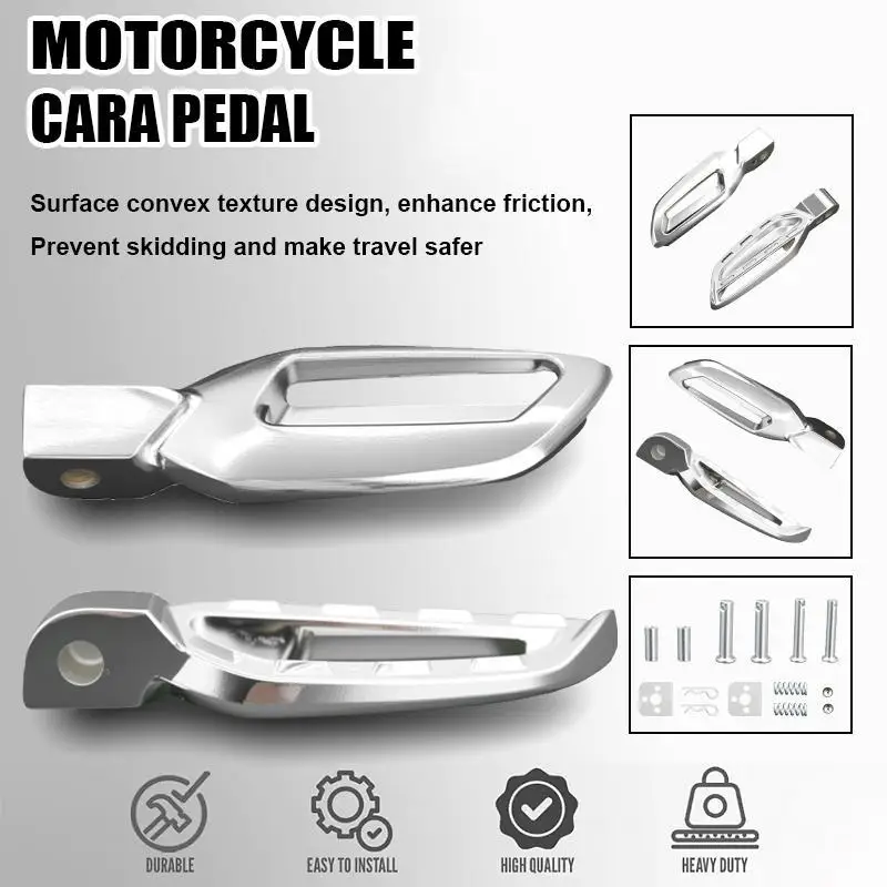 Universal Fit Rear Foot Pegs Aluminum for Motorcycle Multiple Models Supportive Durable for Family Riding