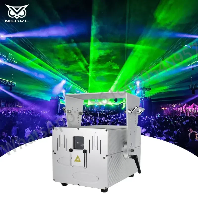 MOWL Outdoor Waterproof IP65 ILDA DMX 15W RGB Animation Projector for Landscape Park Events Show