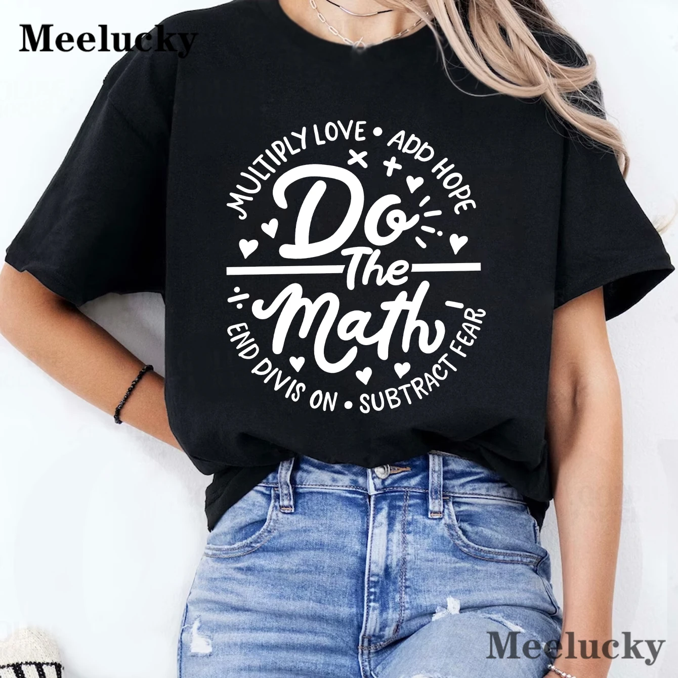 

Math Women T-Shirt Letter Pattern Printing T Shirt WomenPTops Female T-Shirt Leisure Fashion Aesthetic T Shirt Lady Tees