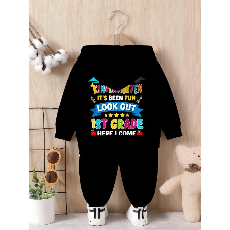 Little Boys 2 Piece Hoodie Jogger Tracksuit Back To School 1st Grade Hooked on Freedom Fishing Halloween Pumpkin Skeleton Outfit
