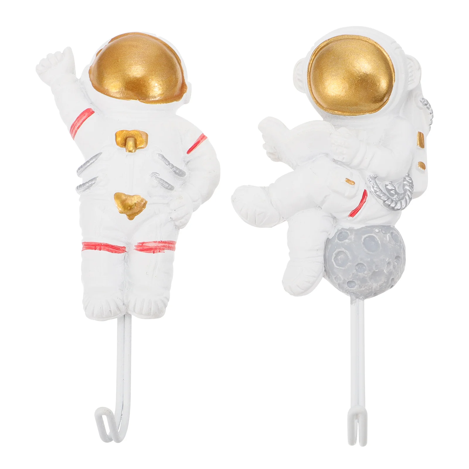 2 Pcs Toy Astronaut Hook up Child Crochet Hooks Hangers Rack Astronaute Resin Bedroom Home Decor