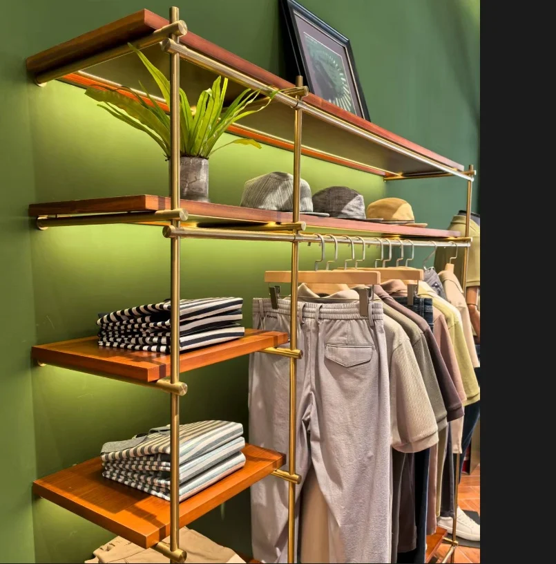 Modular Guest Room Metal Closet for Inn Motel Resort Workstation Simple Wardrobe & Mini Bar Assembly Fixture Combination Brass
