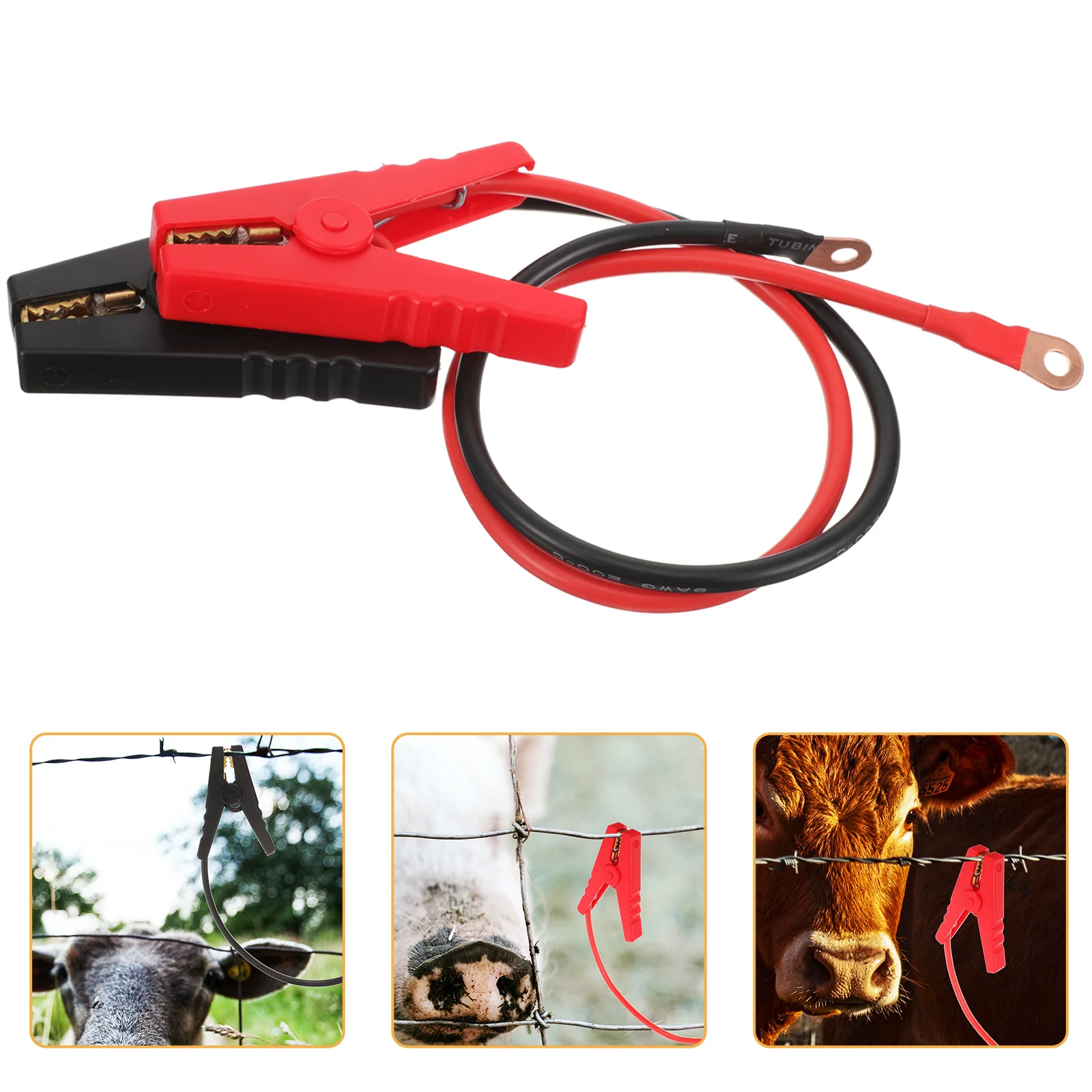 

2Pcs Electric Fence Jump Cable Connector Durable Clip Farm Livestock Fence Chargers Solar Powered System Fencing System Wire