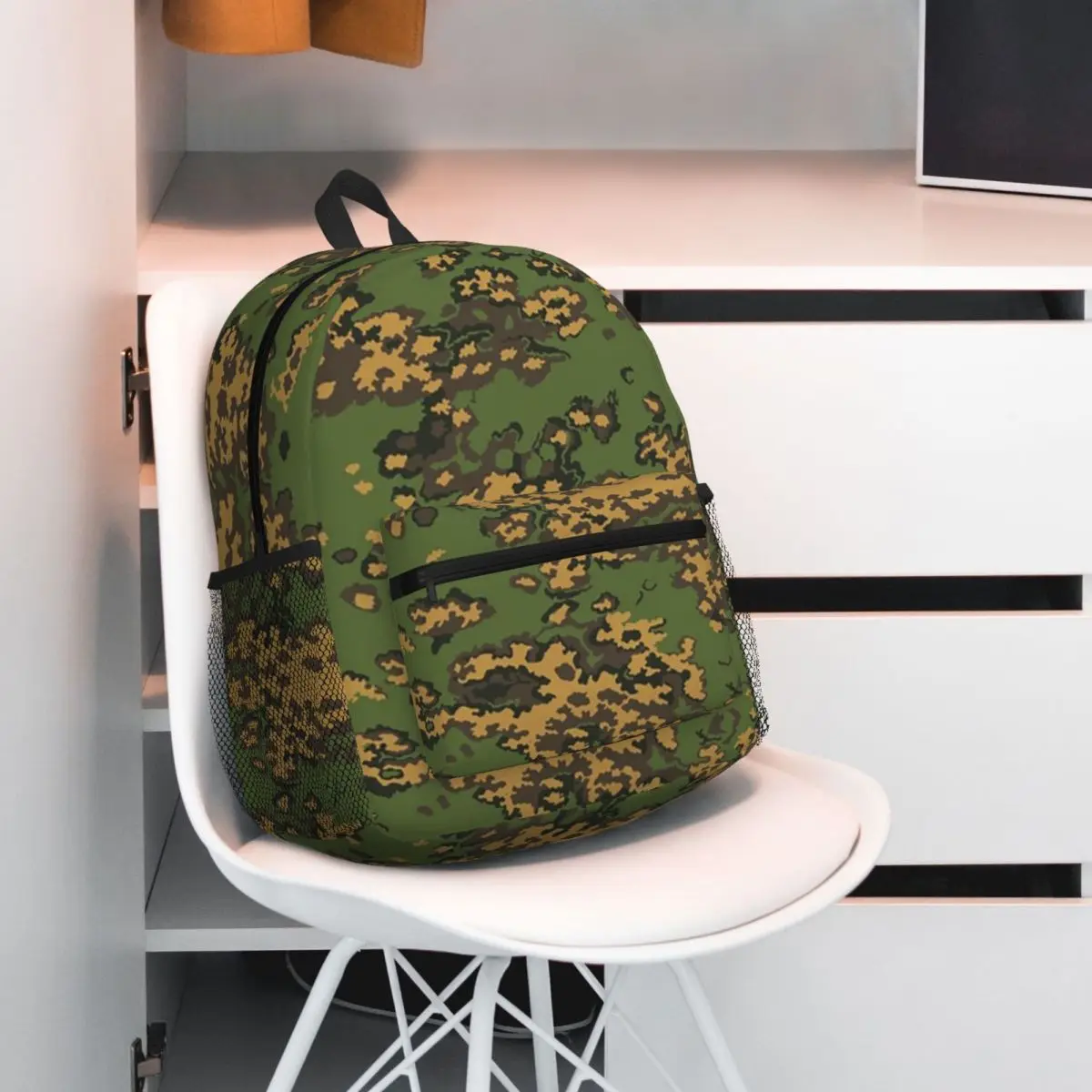 Splintertarn German WW2 Camouflage Army Military Camo Backpack Daypack Large Capacity Children BookBag School Bag Shoulder Bags