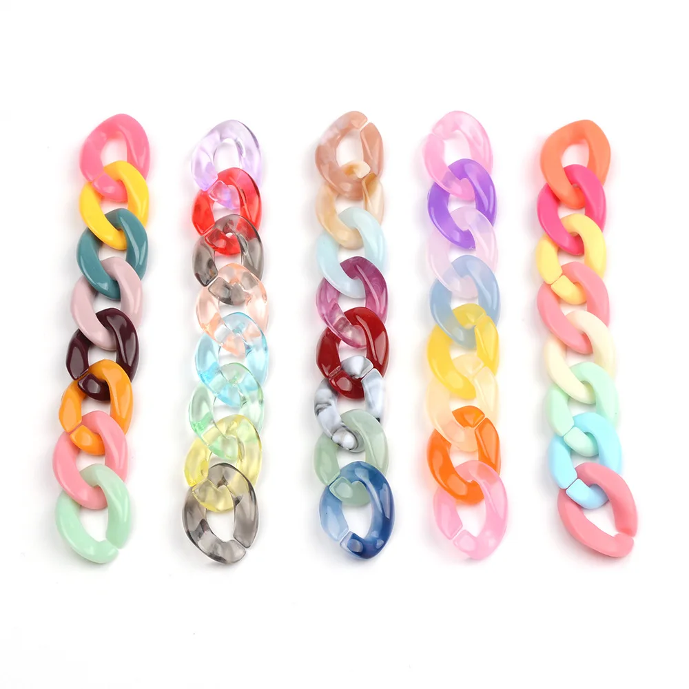 50 Pieces 16 * 22mm Plastic Open Loop Chain Insert Ring Can Be Disassembled DIY Makes Necklaces, Bracelets, Clothing Accessories