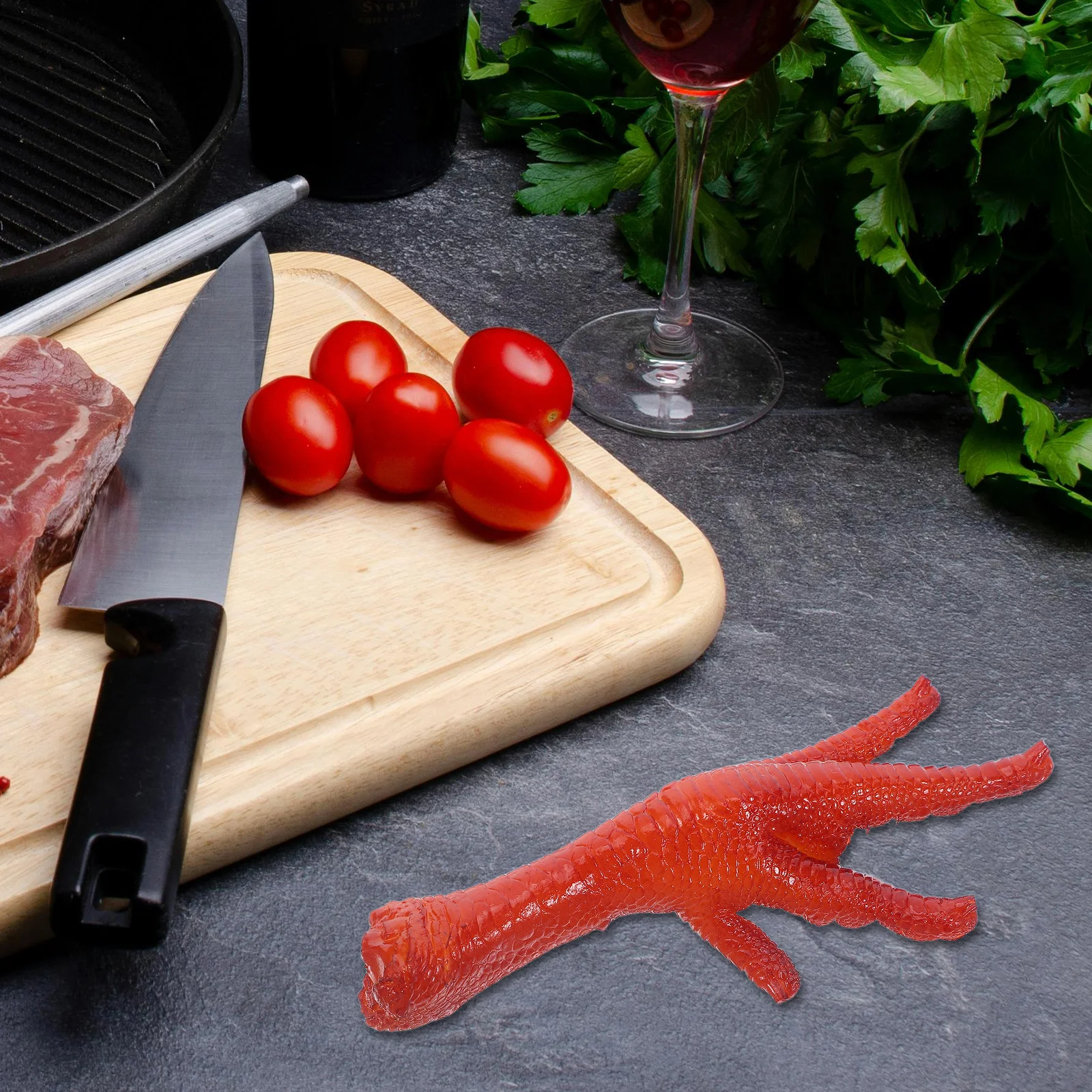 مجموعة نماذج طعام أقدام الدجاج النابضة بالحياة مكونة من 3 قطع لديكور المطبخ وعرض الحدث والتصوير الفوتوغرافي وإكسسوارات الطبخ الاصطناعية