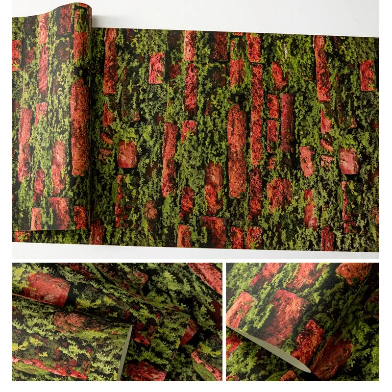 

3D крутая имитация «Кирпичный узор», стерео обои, винтажные каменные кирпичные ностальгические обои, парикмахерская, магазин одежды, фон