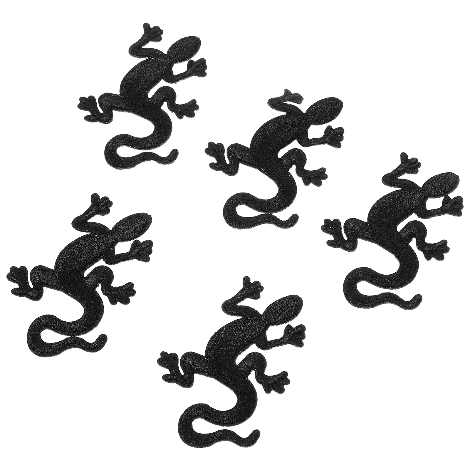 5 Pcs Gecko Cloth Patch Clogs Hat Hooks Lizard Compact Clothes Patches Decorate