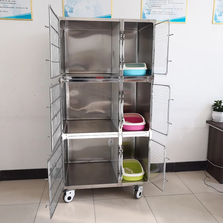 Picture 6: Cat Boarding Cages for Pet Grooming Salon Pet Hospital Stainless Steel Veterinary Cage