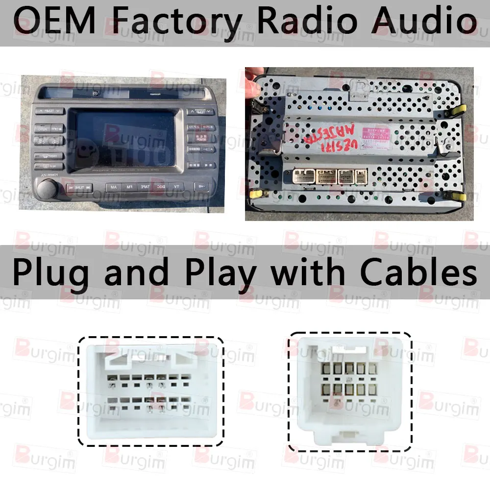 Car Radio Fascia Frame For Toyota Crown Majesta S170 1999-2007 10 inch Stereo Panel Harness Power Cable Adapter Canbus Decoder