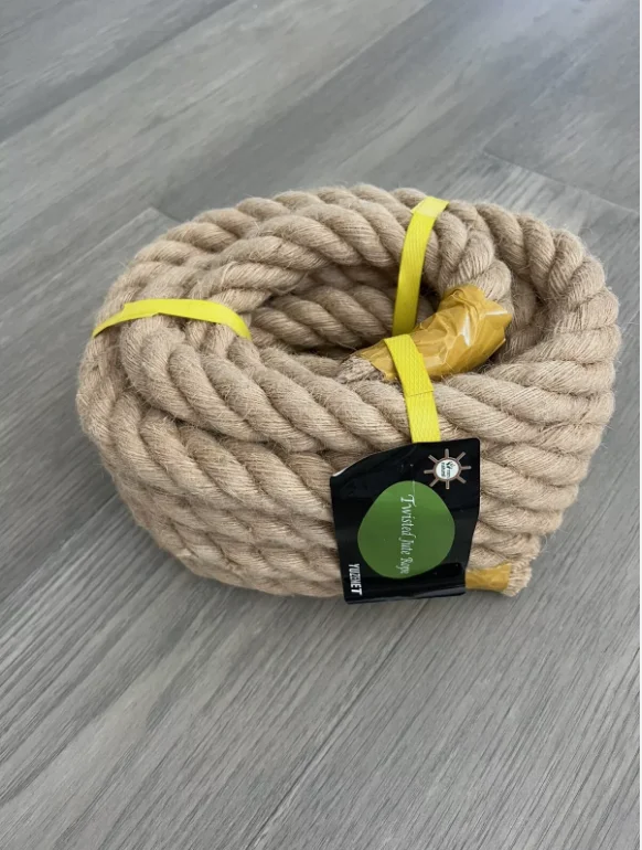 40mm 1-10M Natural Jute Rope Hemp Rope Strong Jute Twine for Crafts Gardening Hammock Decorating