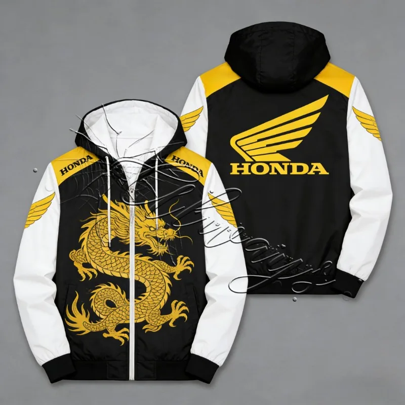 

Новинка 2026, спортивная толстовка Honda Racing Team для езды на велосипеде на открытом воздухе, мужская толстовка с капюшоном в стиле ретро с ярким драконом, мото, толстовка для любителей бездорожья
