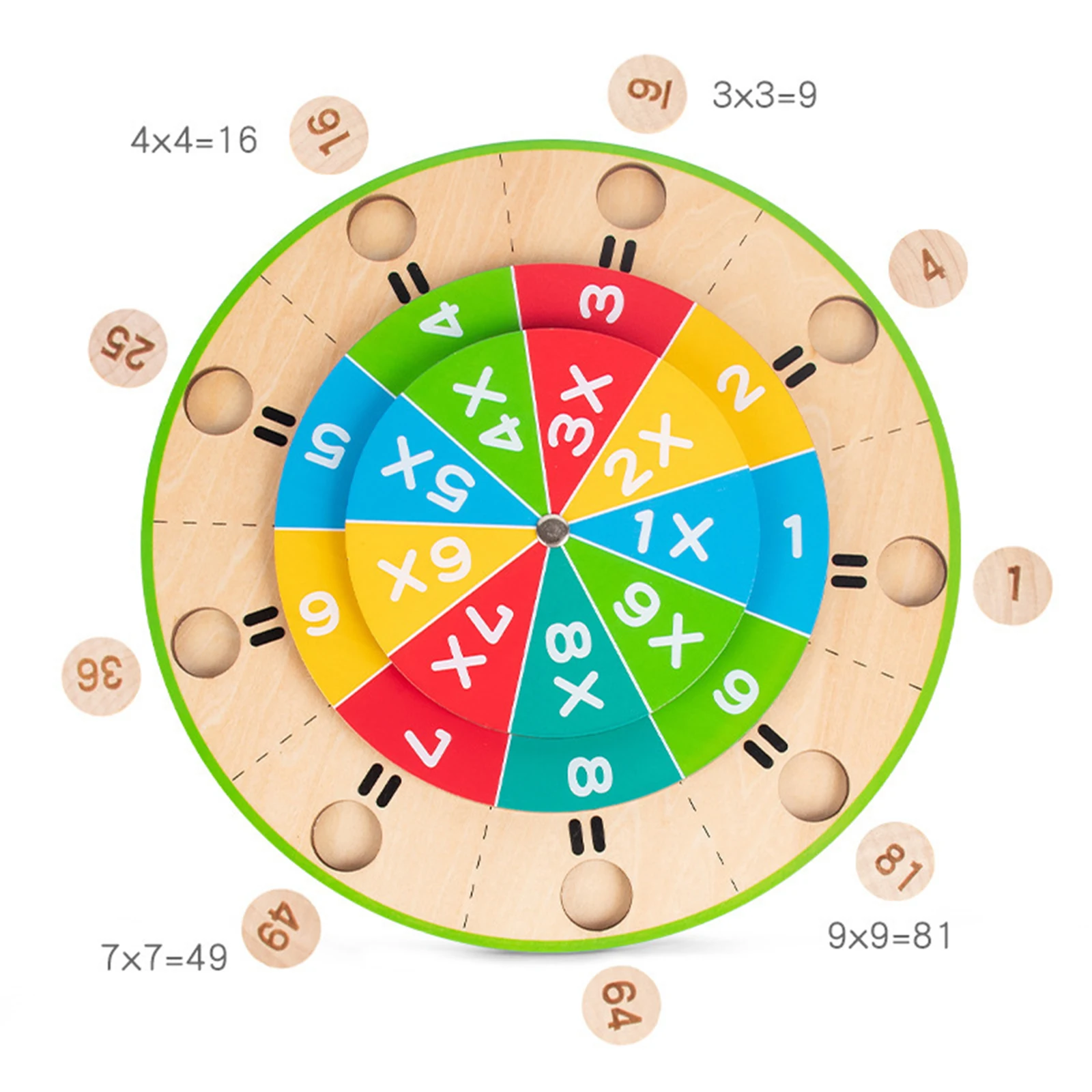 Counting Wooden 99 Multiplication Table Turntable Educational Toy Mathematics for KidClassroom Teaching Learning Toys Activities