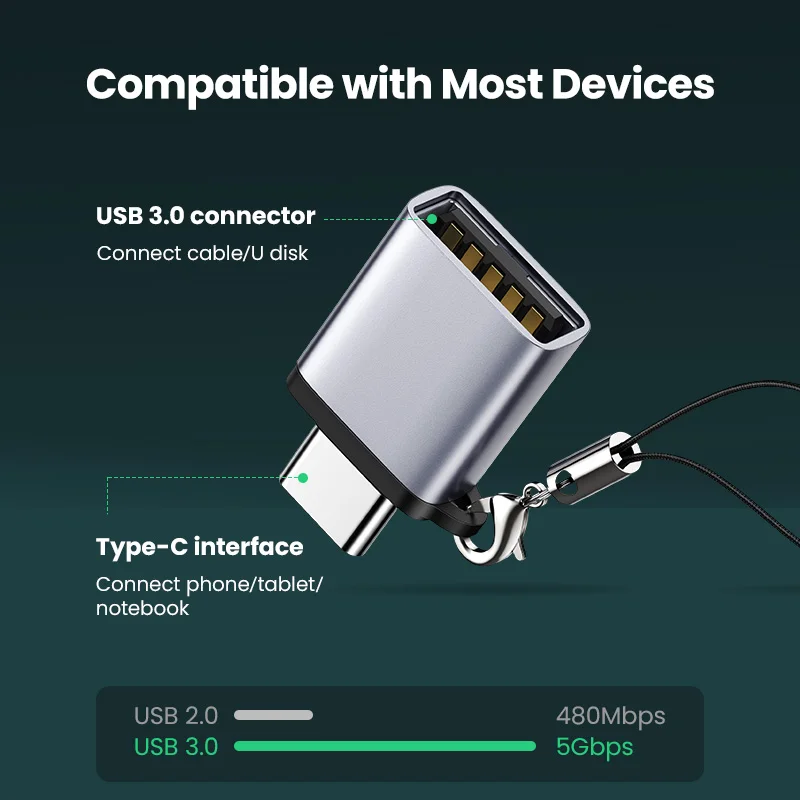 Ugreen Usb C Adapter Type C Naar Usb 3.0 Adapter Thunderbolt 3 Type-C Adapter Otg Kabel Voor Macbook pro Air Samsung S10 S9 Usb Otg