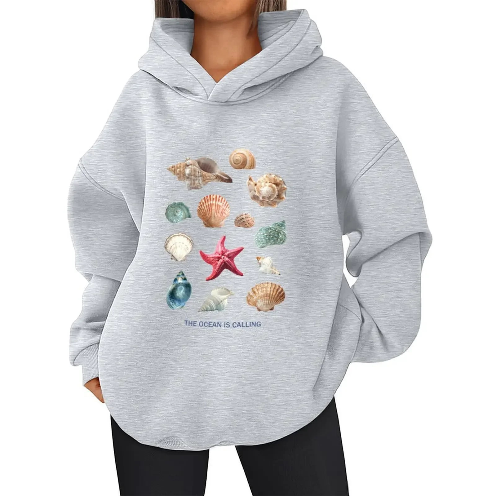 Women Sweatshirts Pullovers Hoodies Winter Casual Printed Comfortable Fabric Long Sleeve Sweater Winter Woman Clothes 2025