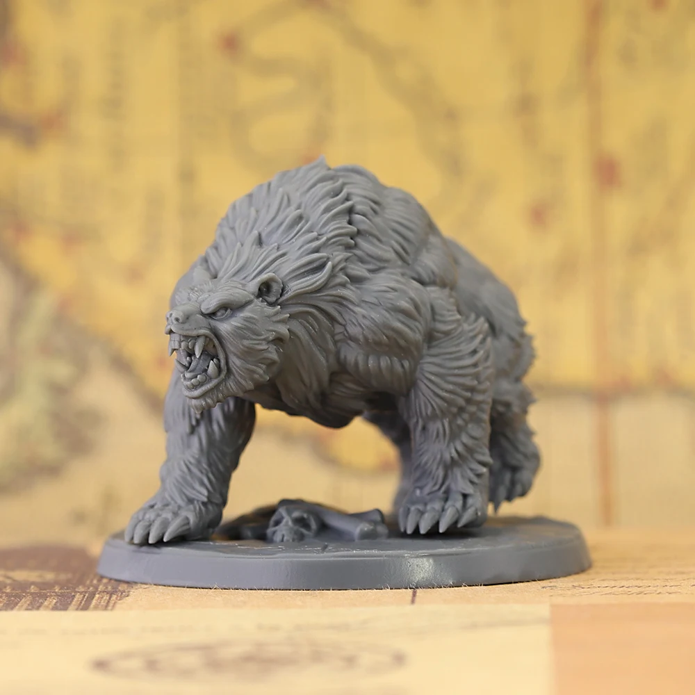 RPG Bear Miniature, Loyal Companion Model for Role Play Game Sessions, Versatile Decor for Jungle TTRPG Scenery