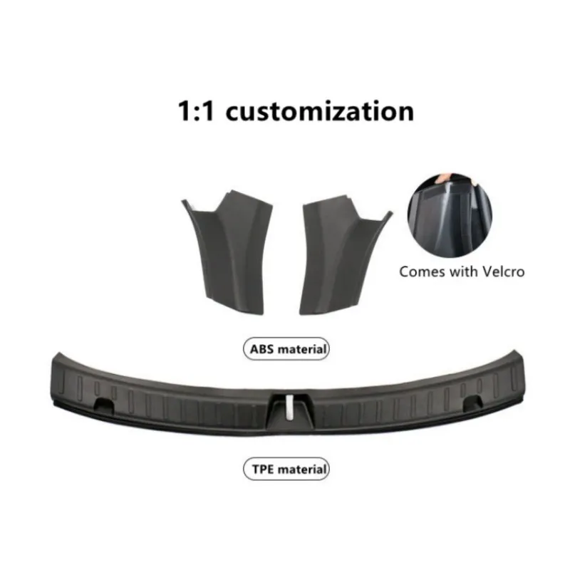 Futhope Trunk Sill Plate Cover TPE Rubber Protector for Tesla Model Y Threshold Bumper Guards Anti-dirty Pad Prevent Scratching