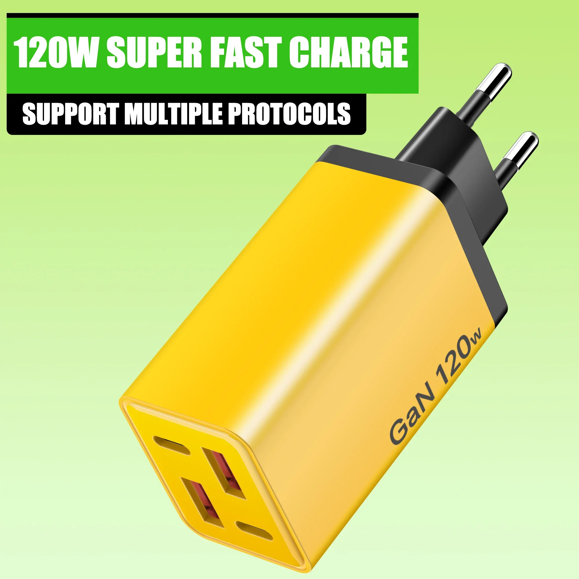 120W GaN Charger Fast Charging Station PD QC3.0 Multi Port Wall Adapter for iPhone 15 Pro Max Xiaomi Huawei Samsung Travel Plug