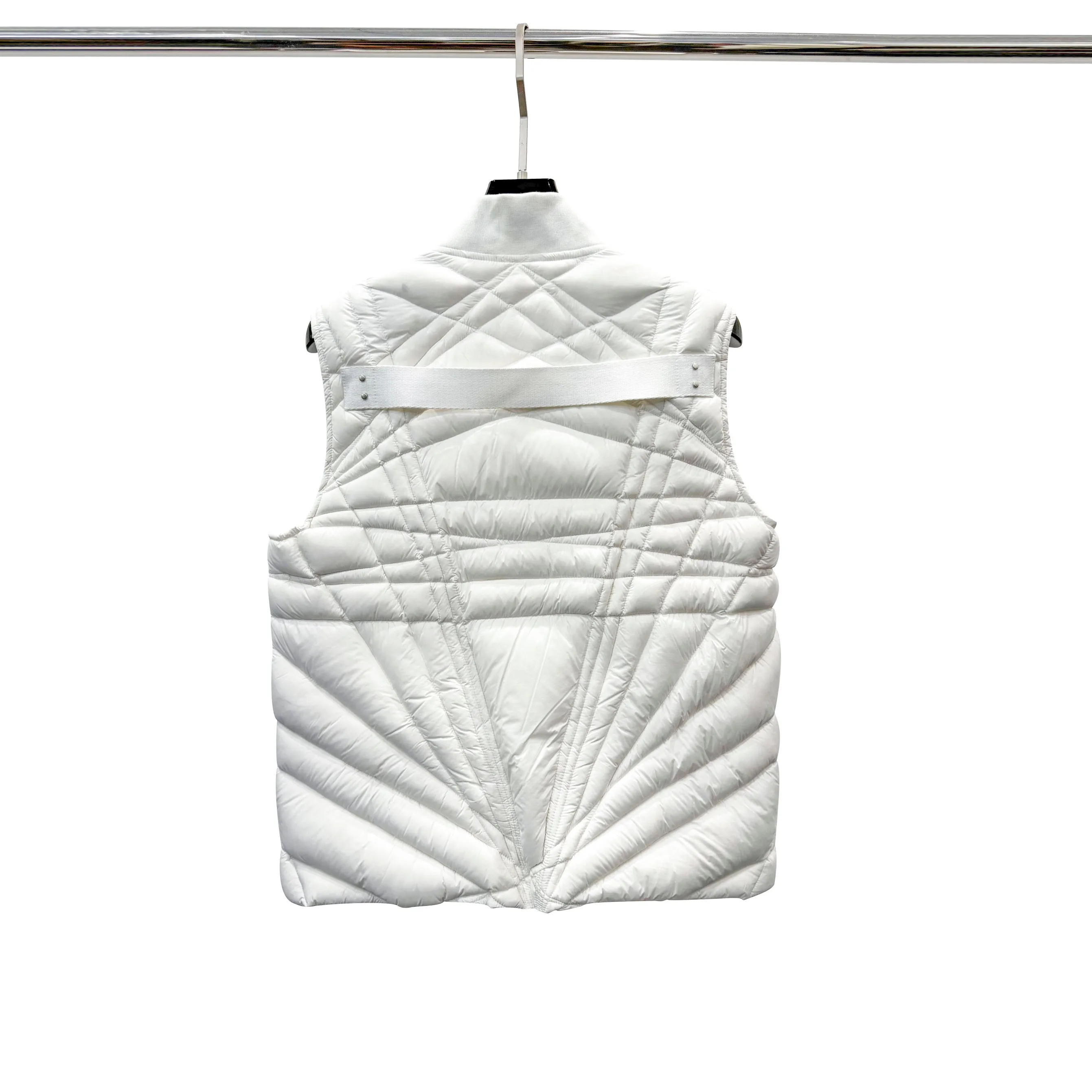 New geometric quilted stand-up collar vest and fashionable zipper sleeveless slimming coat for autumn/Winter 2025