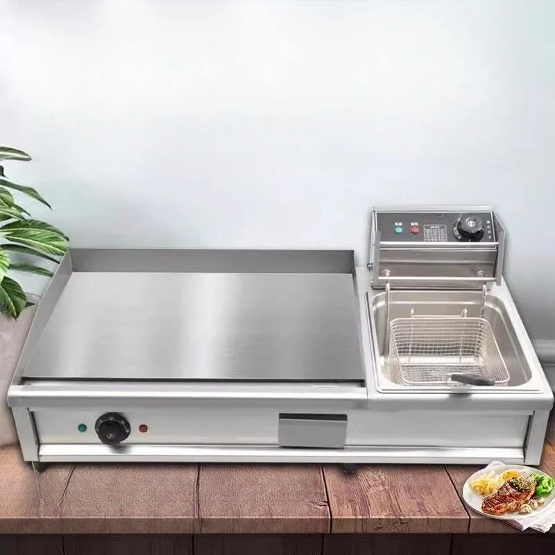 

Electric grill commercial stall pancake pan multi-functional pancake machine electric plug-in iron plate fryer all-in-one