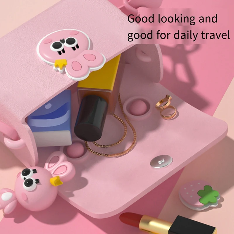 Multifunctional Children's Camera Bag Portable Cute Handheld Coin Purse Camera Accessories Blue