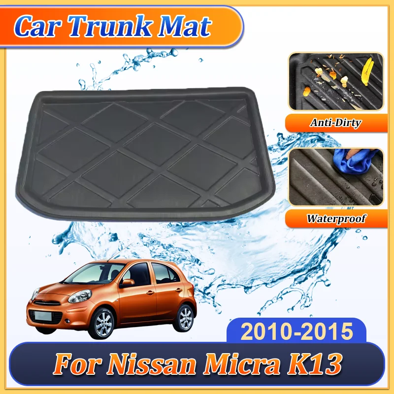 

Car Rear Trunk mat EVA Anti-Slip Waterproof Protective Storage Pad Carpet Accessories For Nissan Micra March K13 2010-2015 2012