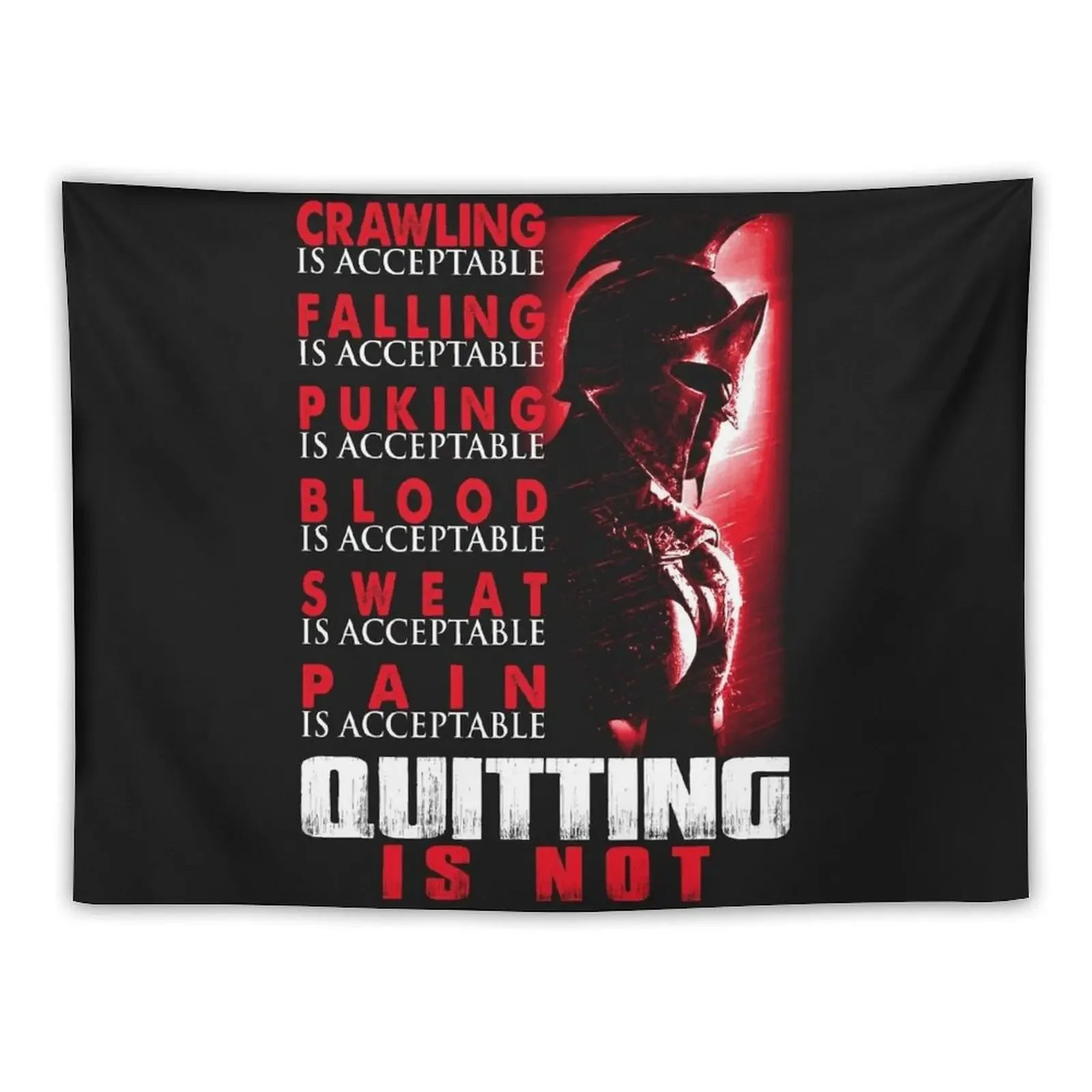 SPARTAN QUITTING IS NOT Tapestry Wall Decoration Wall Coverings Home Decor Accessories Aesthetic Room Decoration Tapestry