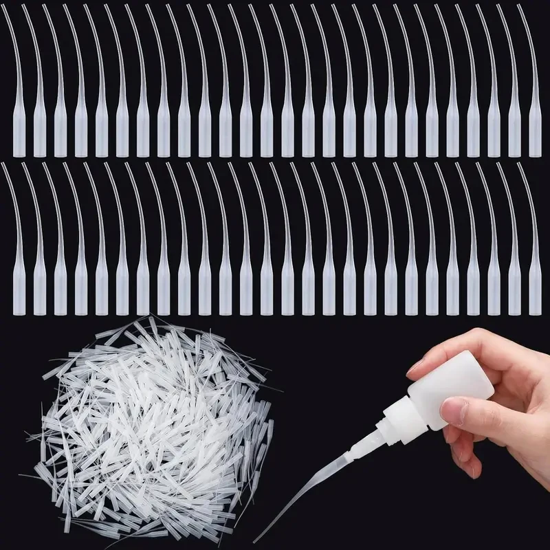 50-500Pcs Glue Micro-Tips Plastic Glue Bottle Tips Glue Extender Precision Applicator Dropping Tube Nozzle For Crafting Lab