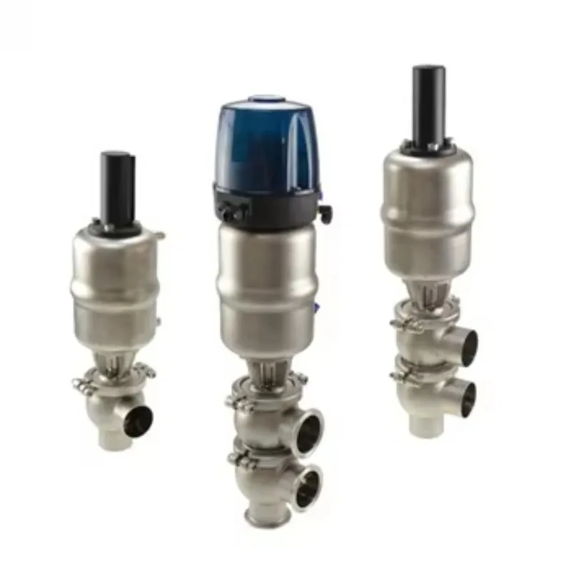 

DN80 Sanitary Stainless Steel SS304 SS316L 21 Model Pneumatic Clamp Diverter Valve with 24V Control Head for Fluid Control