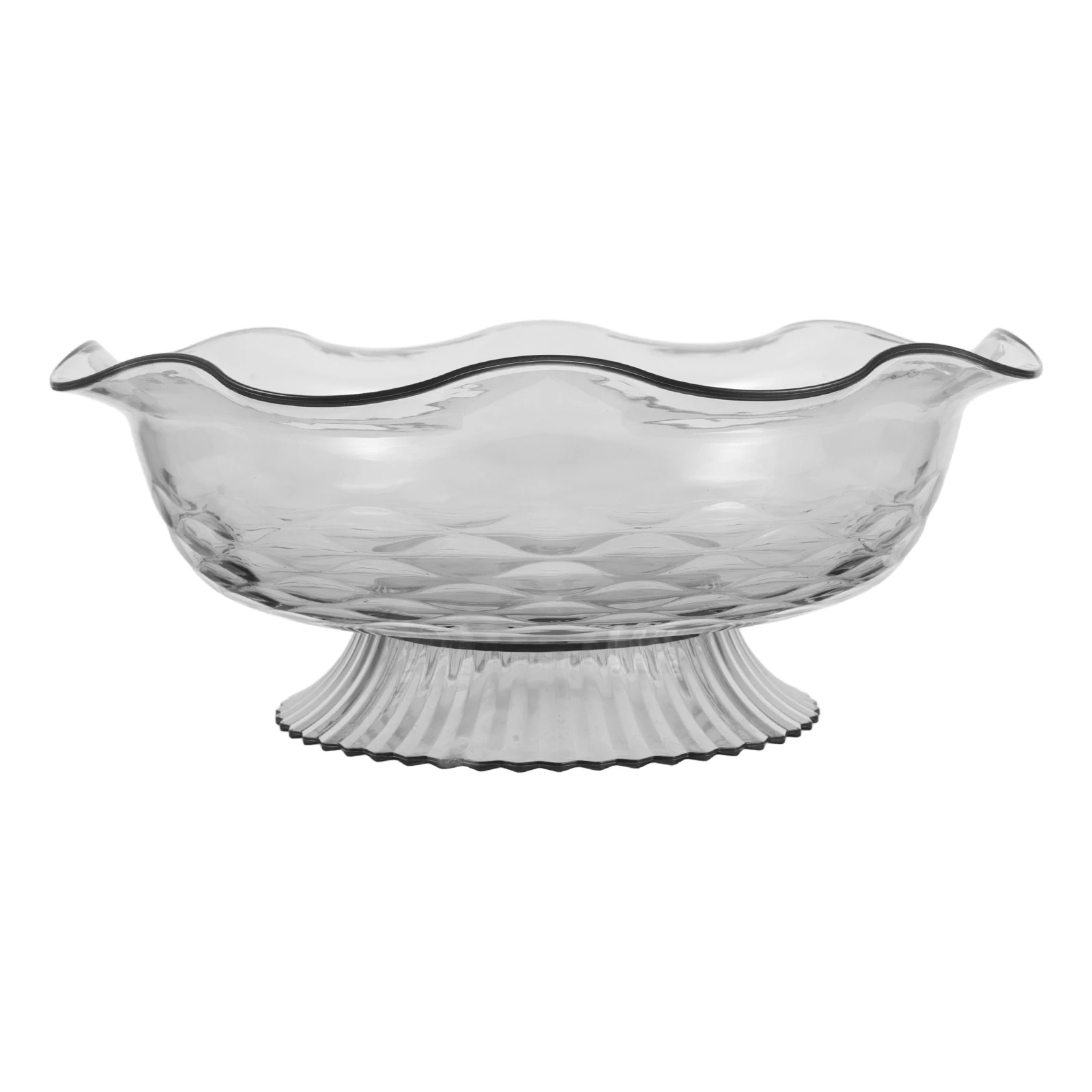 

Clear Rotating Footed Fruit Bowl Transparent Snack Tray Storage Dessert Display Stand For Kitchen Table Home Office Use Plastic
