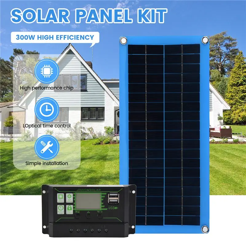 pannello-solare-300w-12v-5v-con-doppio-controller-usb-impermeabile-celle-solari-monocristalline-batteria