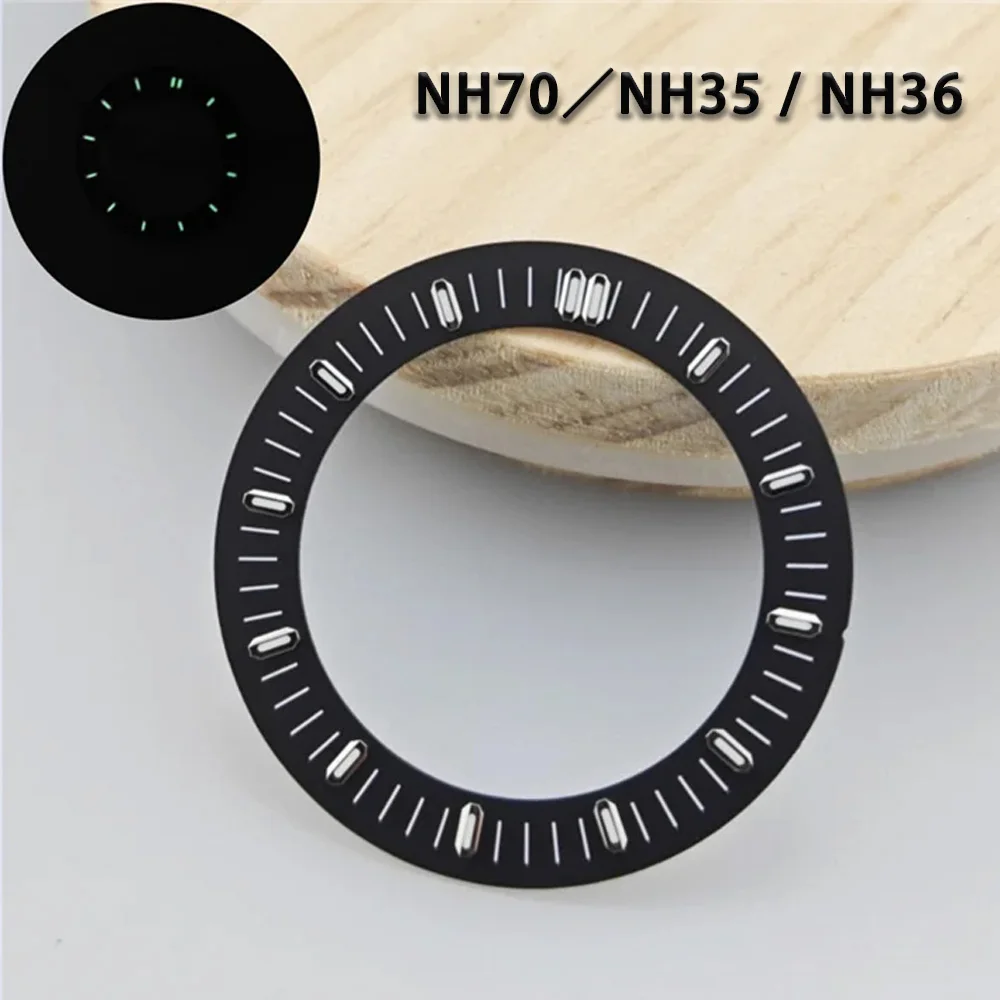 31mm Hollowed Out Watch Dial Green Luminous Watch Faces Accessories Repair Parts NH70／NH35 / NH36 Movement