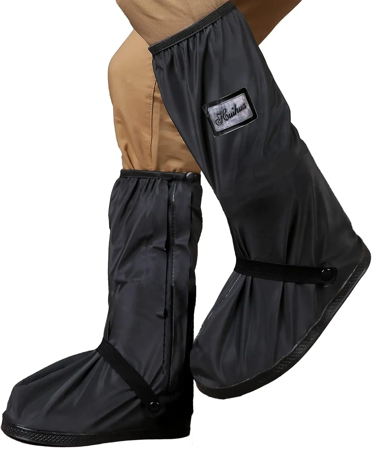 

Reusable Rain Boot Shoe Covers with Reflective Strips for Walking and Cycling