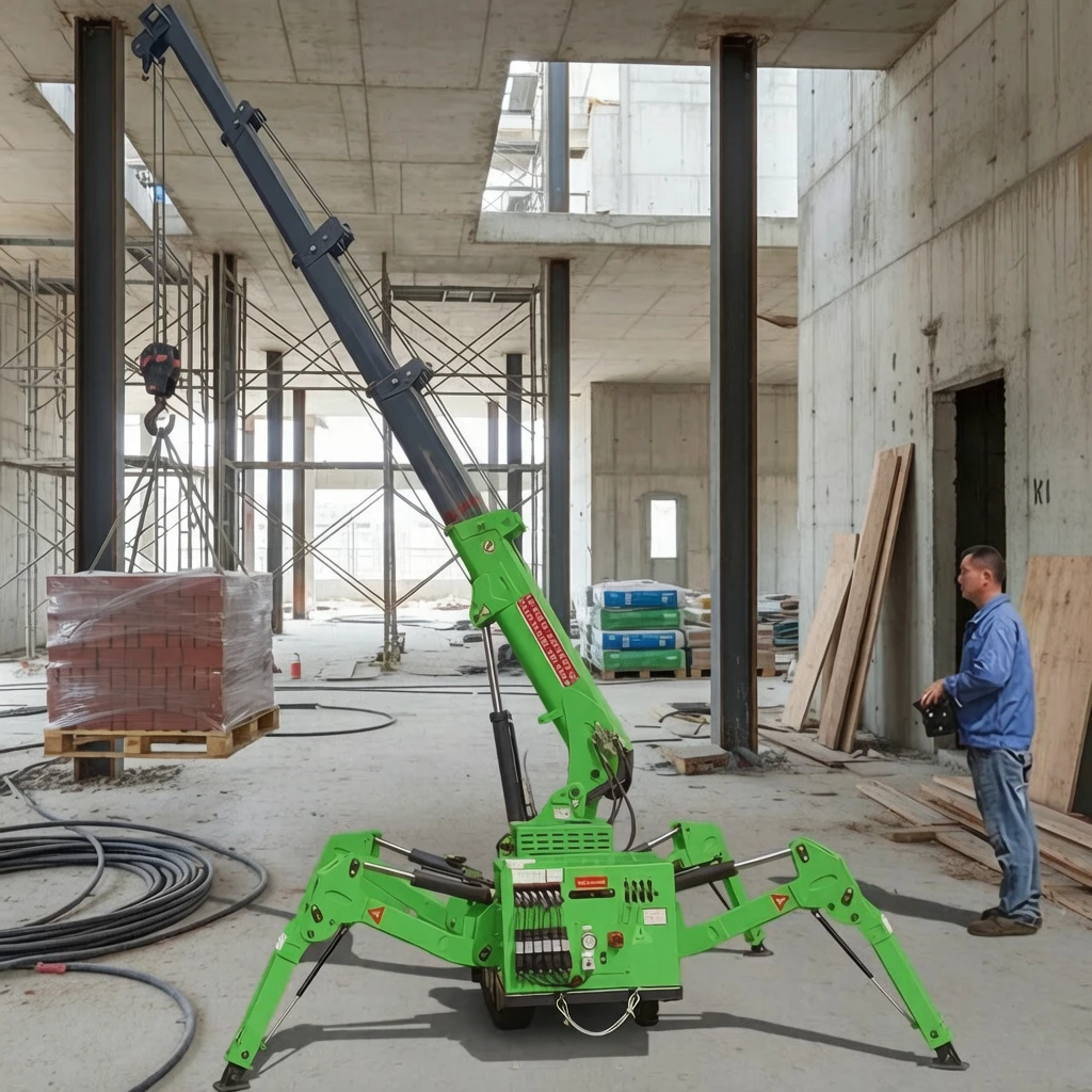 Wholesale Crawler Spider Crane For Narrow Space 3Ton 6Ton 8Ton Mini Spider Crane With Long Arm Fly Jib Electric Spider Crane