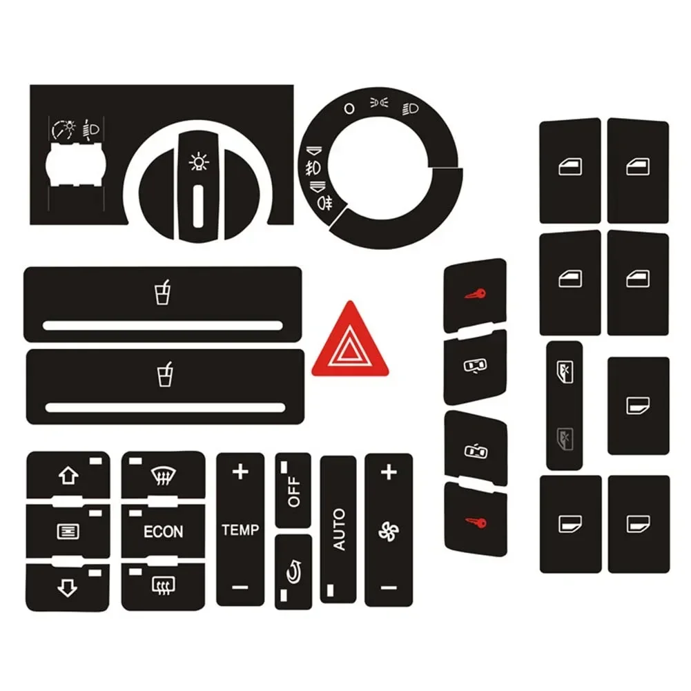 1 Set Button Repair Decal Sticker Radio Clima Headlight Adjustment Button Repair Worn Knob Switch For A2 1996-2003
