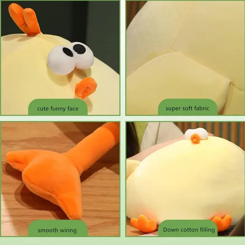 Funny Fat Chicken Plush Toys Pillow Soft Simulation Cute Plushie Dolls Neck Pillow Stuffed Animal for Boys Girls Festival Gifts