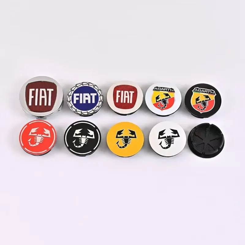 4 pçs 50mm 60mm centro da roda do carro hub caps fiat emblema emblema para fiat 500 500x marea multipla punto escorpião ducato bens estilo