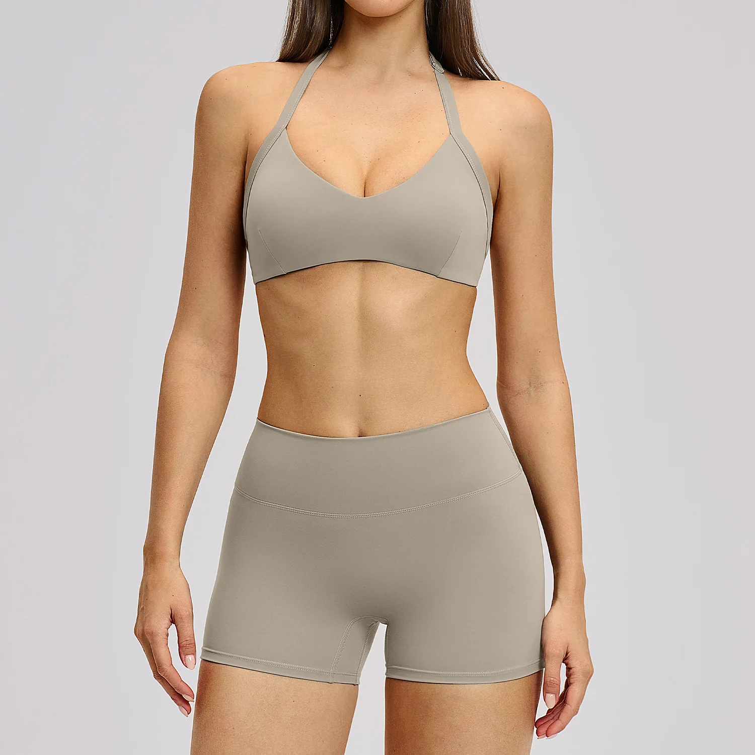 2 Pcs Yoga Suit Women Tracksuit Fitness Outfits Gym Clothes Halter Sports Bra Matching Shorts Shorts Workout Sets Gym Set Outfit