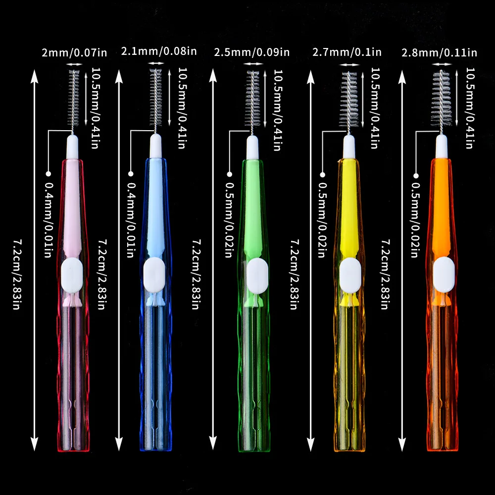 120Pcs Dental Interdental Brush Clean Between Teeth Toothbrush Oral Tools Orthodontics Portable 0.6-1.5mm  Dental Picks
