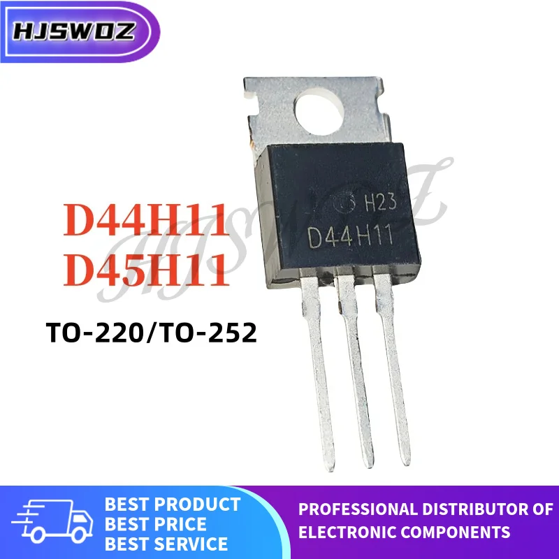 10PCS Brand NEW D45H11G D44H11G Inline PNP Transistor D45H11 D44H11 TO-252 MJD44H11G MJD45H11G TO-220 High-power In Stock