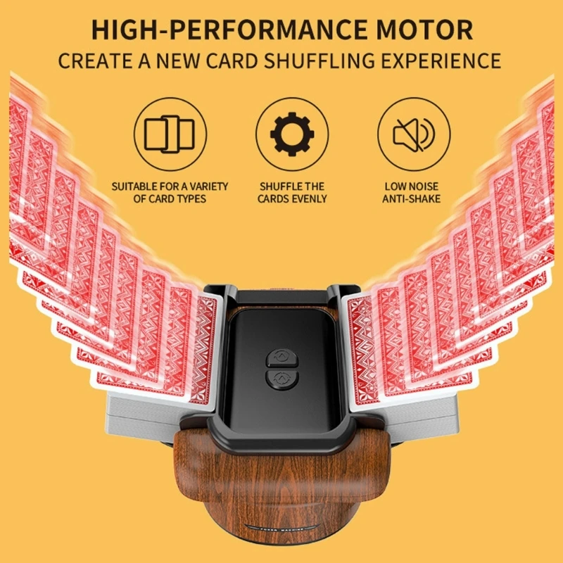 Rechargeable Playing Card Machine 4 Deck Card Shuffling Tool With Top Push Button Control, ABS Housing and Look Finish 69HD