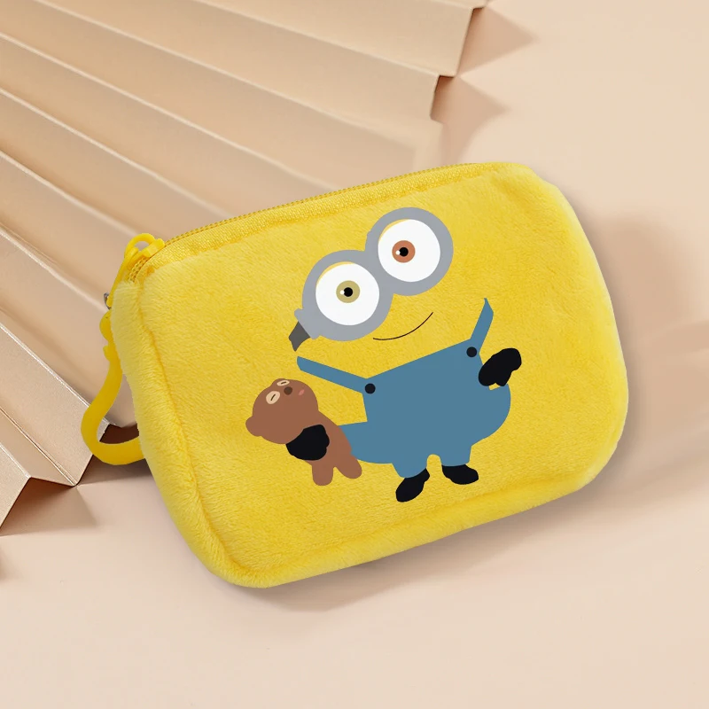 Minionses Pluche Portemonnee Mode Vierkante Rugzak Decoratie Hangers Zakken Leuke Cartoon Geld Kaart Opslag Portemonnee Meisjes Geschenken