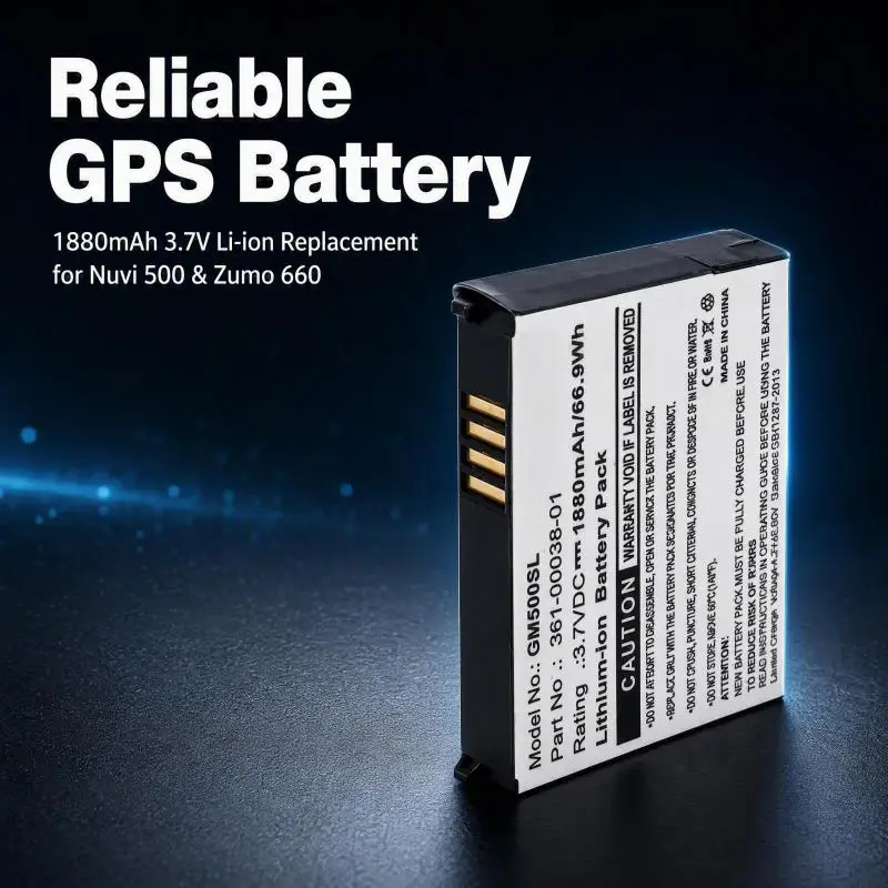 GM500SL 3.7V 1880mAh Li-ion Replacement Battery Compatible with Garmin Nuvi 500 Aera 510 Zumo 660 GPS 361-00038-01 010-11143-00