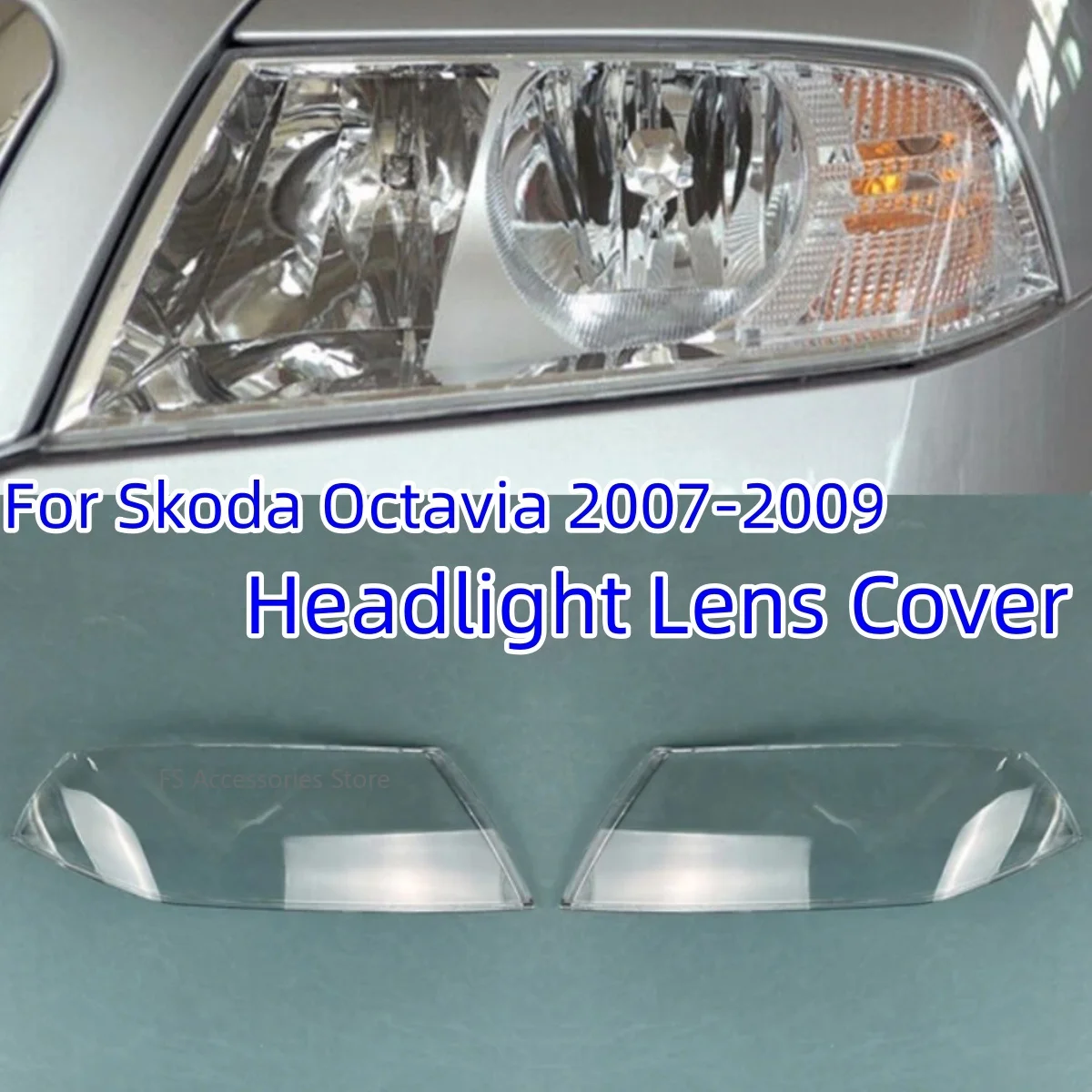 Left/Right Headlamp Cover Lens For Skoda Octavia 2007 2008 2009 Headlight Cover Headlamp Shell Transparent Plastic Lampshade