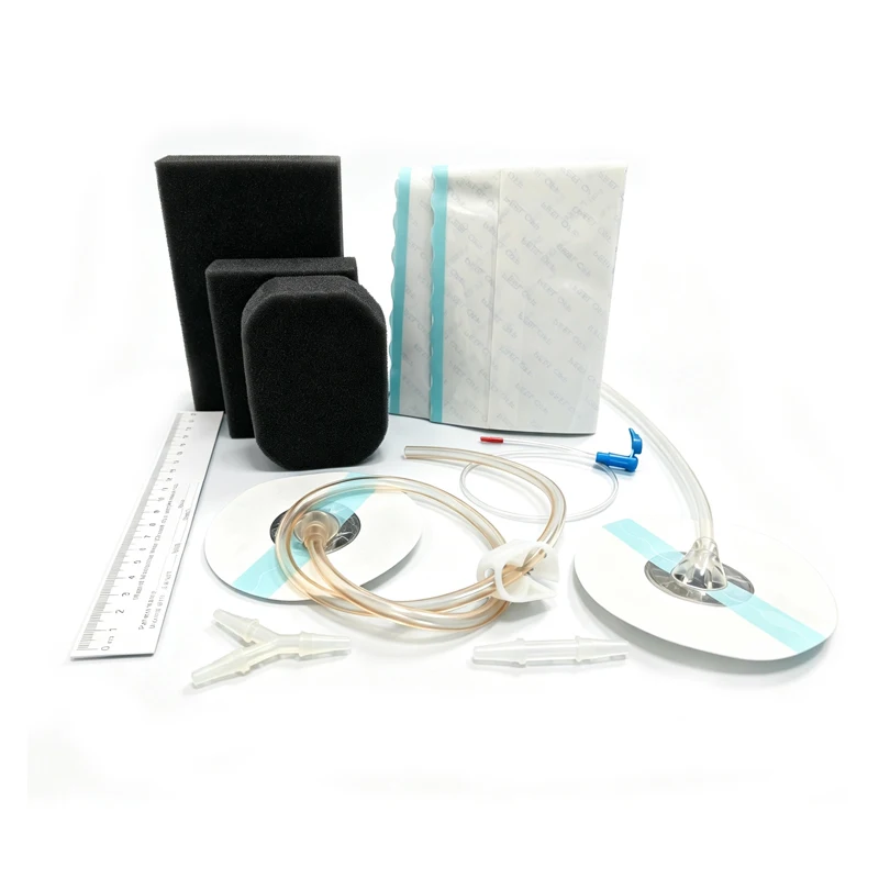 negative pressure wound therapy dressing kit including black sponge adhesive film tubing pad free shipment