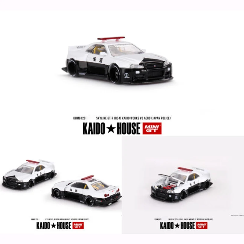 Kaido House X MINIGT 1:64 GTR R34 Alloy Car Model Static Collection Decorated Holiday Gifts Toys