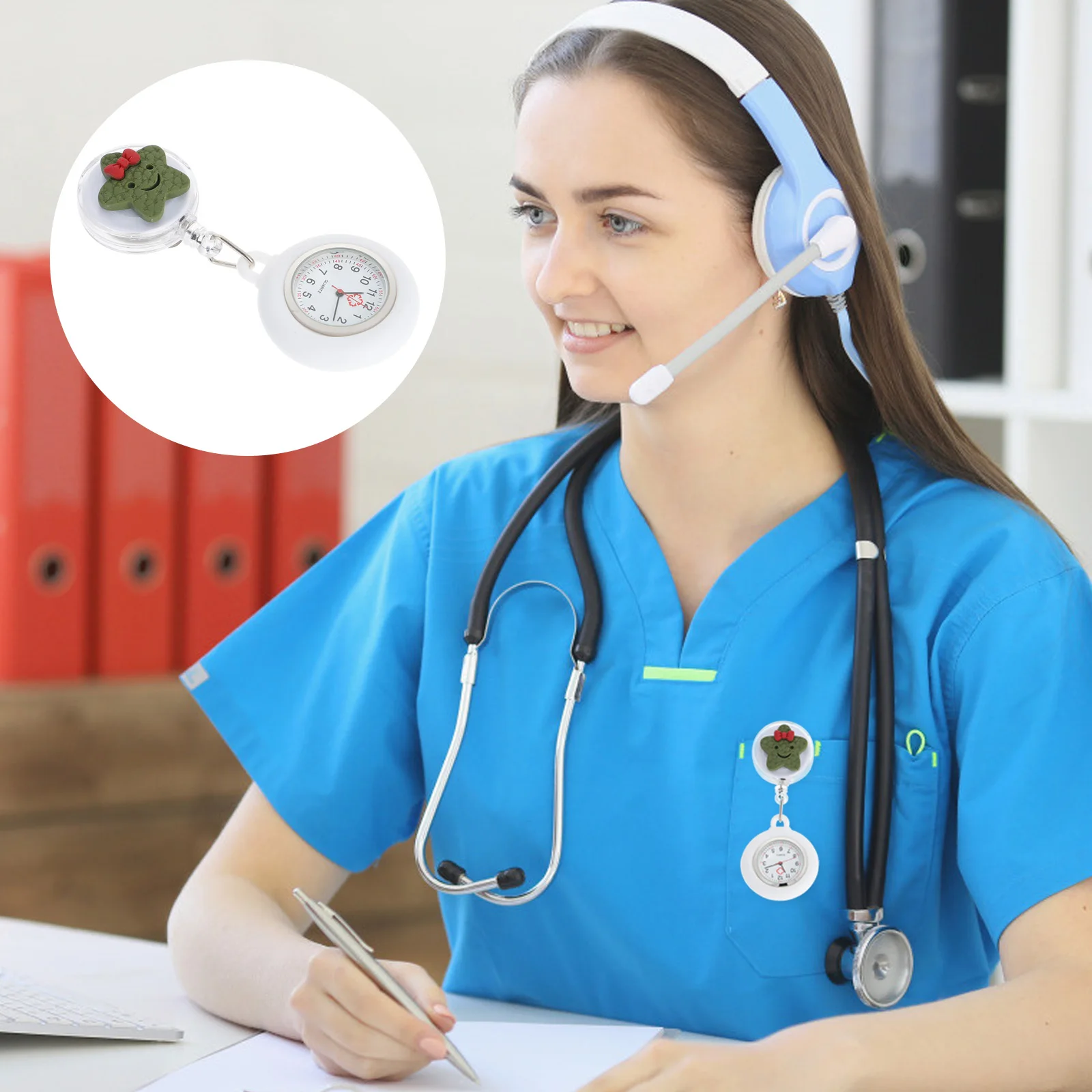 

Silicone Nurse Watch Clip on Pocket Watches for Nurses Retractable Hanging Wristwatch Quartz Portable Gift