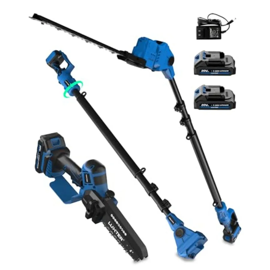 

5-in-1 Cordless Pole Saw and Hedge Trimmer Brushless Electric Mini Chainsaw Auto Oiling 15-FT Max Reach Pole Saw for Tre