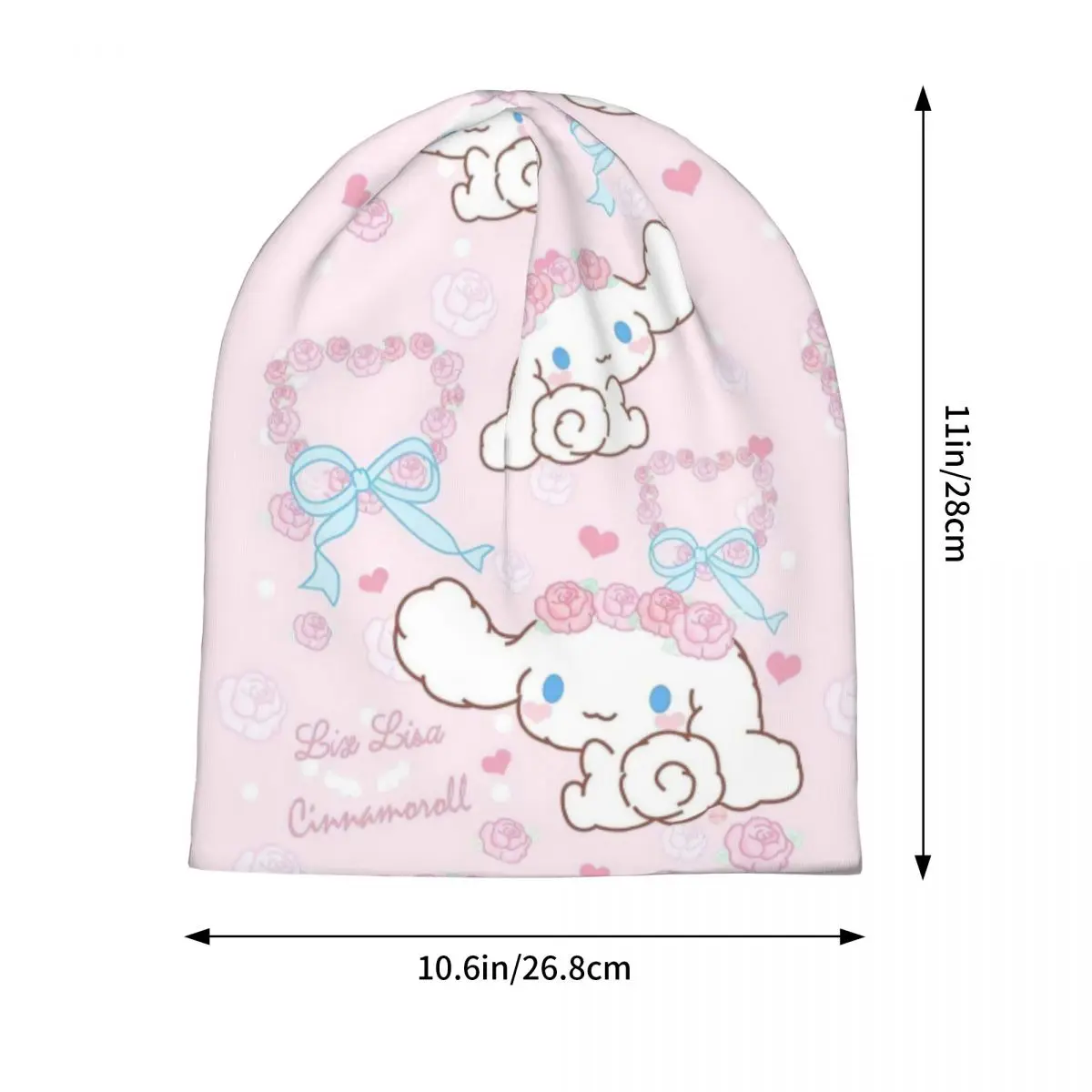 ピンクシナモロール漫画キャップフラワーヒップホップ男性女性屋外スカリービーニー帽子春暖かいデュアルユースボンネット帽子